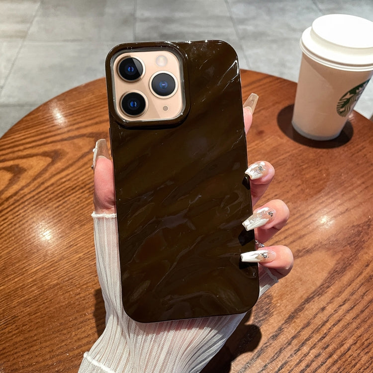For iPhone 11 Pro Max Solid Color Wave Texture TPU Phone Case(Chocolate) - iPhone 11 Pro Max Cases by PMC TechLife | Online Shopping South Africa | PMC TechLife