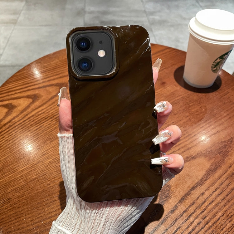 For iPhone 11 Solid Color Wave Texture TPU Phone Case(Chocolate) - iPhone 11 Cases by PMC TechLife | Online Shopping South Africa | PMC TechLife