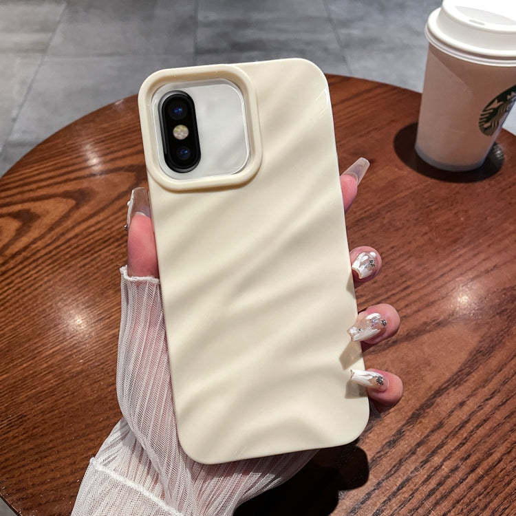 For iPhone X / XS Solid Color Wave Texture TPU Phone Case(Beige) - More iPhone Cases by PMC TechLife | Online Shopping South Africa | PMC TechLife