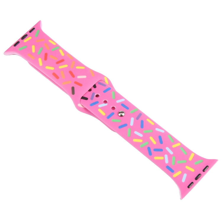 Rainbow Raindrops Silicone Watch Band For Apple Watch Ultra 49mm(Rose Red) - Watch Bands by PMC TechLife | Online Shopping South Africa | PMC TechLife