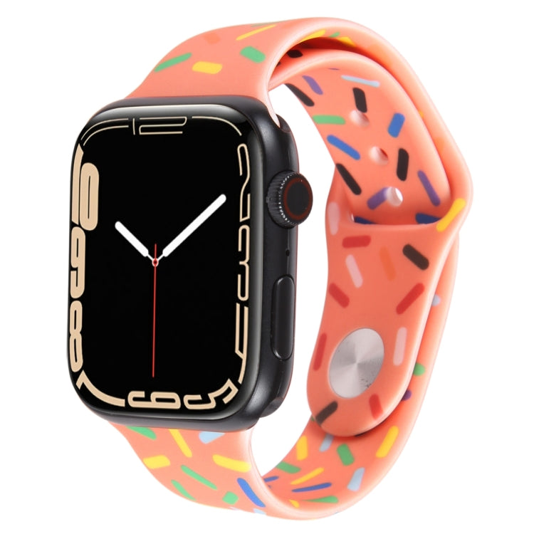 Rainbow Raindrops Silicone Watch Band For Apple Watch 7 41mm(Orange) - Watch Bands by PMC TechLife | Online Shopping South Africa | PMC TechLife