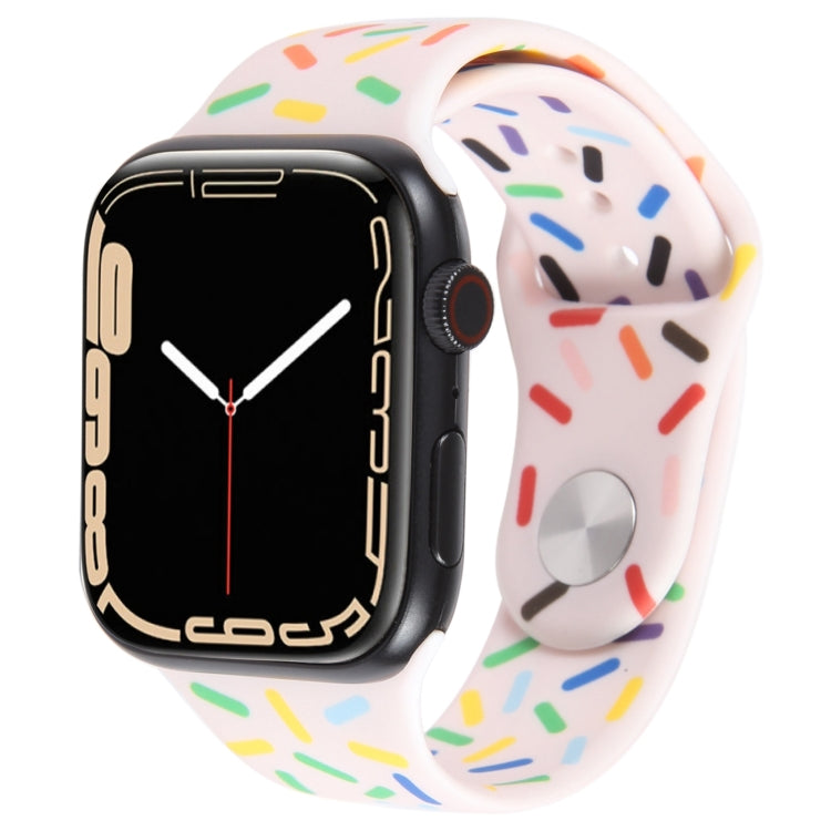 Rainbow Raindrops Silicone Watch Band For Apple Watch SE 40mm(Pink) - Watch Bands by PMC TechLife | Online Shopping South Africa | PMC TechLife