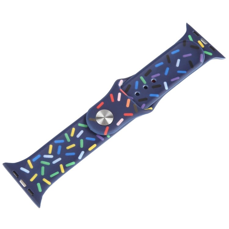 Rainbow Raindrops Silicone Watch Band For Apple Watch 6 40mm(Midnight) - Watch Bands by PMC TechLife | Online Shopping South Africa | PMC TechLife