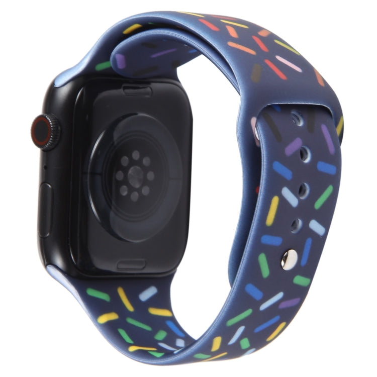 Rainbow Raindrops Silicone Watch Band For Apple Watch 6 40mm(Midnight) - Watch Bands by PMC TechLife | Online Shopping South Africa | PMC TechLife