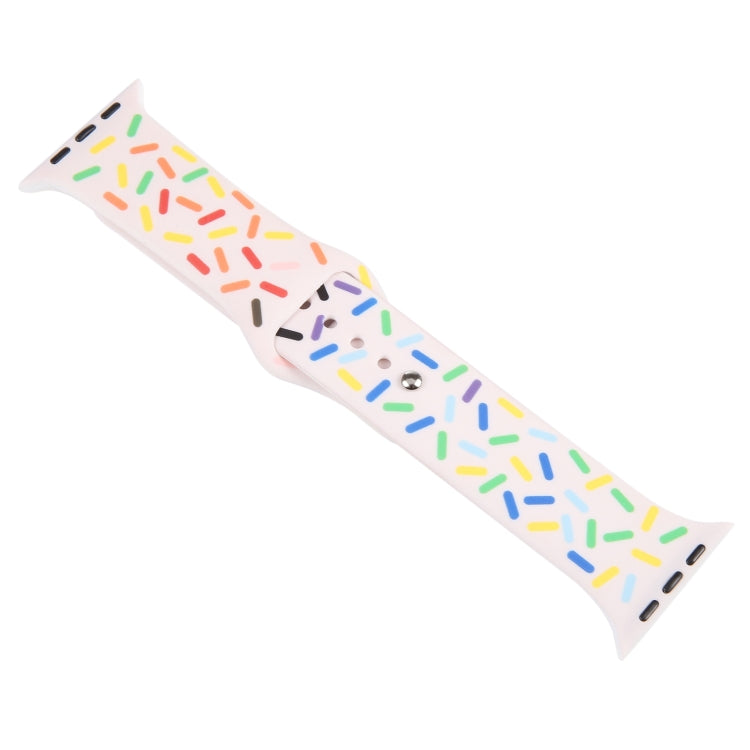Rainbow Raindrops Silicone Watch Band For Apple Watch 5 40mm(Pink) - Watch Bands by PMC TechLife | Online Shopping South Africa | PMC TechLife