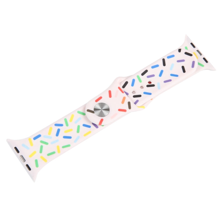 Rainbow Raindrops Silicone Watch Band For Apple Watch 5 40mm(Pink) - Watch Bands by PMC TechLife | Online Shopping South Africa | PMC TechLife