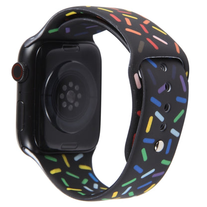 Rainbow Raindrops Silicone Watch Band For Apple Watch 5 40mm(Black) - Watch Bands by PMC Jewellery | Online Shopping South Africa | PMC Jewellery