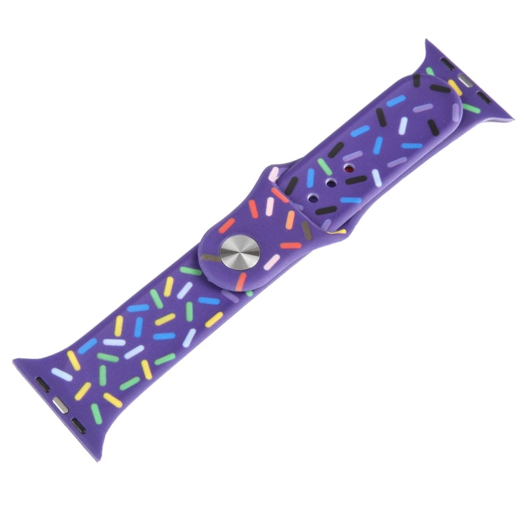 Rainbow Raindrops Silicone Watch Band For Apple Watch 5 40mm(Dark Purple) - Watch Bands by PMC TechLife | Online Shopping South Africa | PMC TechLife