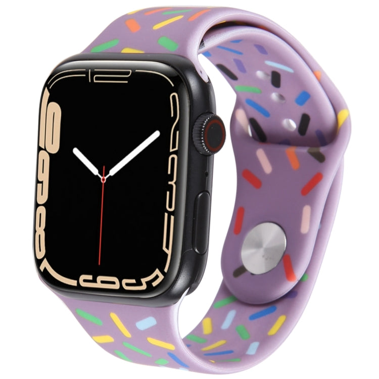 Rainbow Raindrops Silicone Watch Band For Apple Watch 4 40mm(Light Purple) - Watch Bands by PMC TechLife | Online Shopping South Africa | PMC TechLife