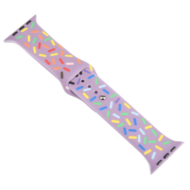 Rainbow Raindrops Silicone Watch Band For Apple Watch 4 40mm(Light Purple) - Watch Bands by PMC TechLife | Online Shopping South Africa | PMC TechLife