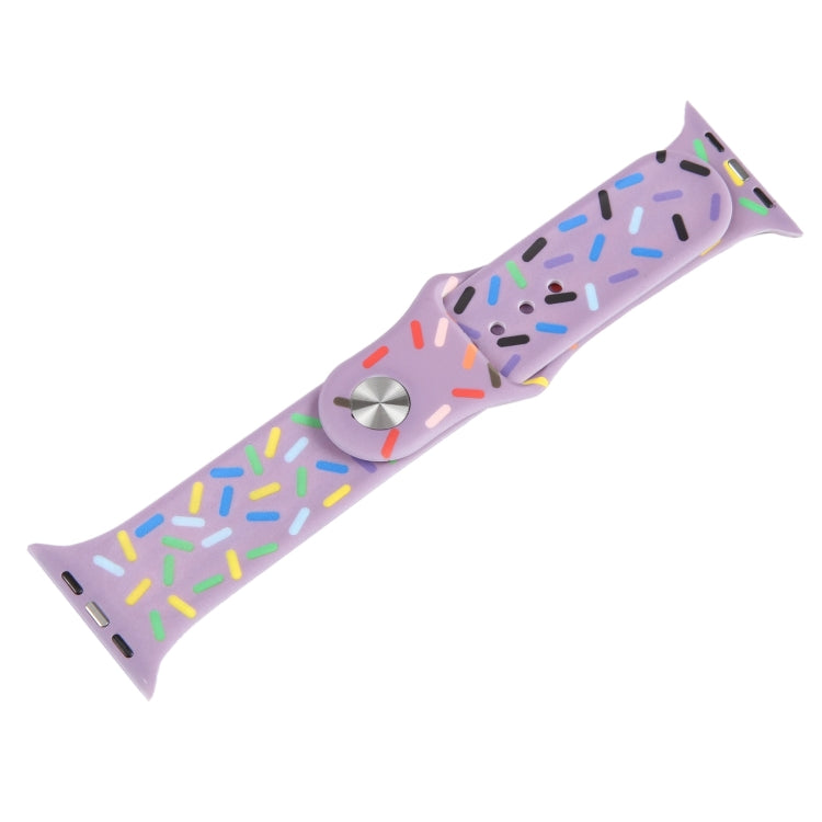 Rainbow Raindrops Silicone Watch Band For Apple Watch 4 40mm(Light Purple) - Watch Bands by PMC TechLife | Online Shopping South Africa | PMC TechLife