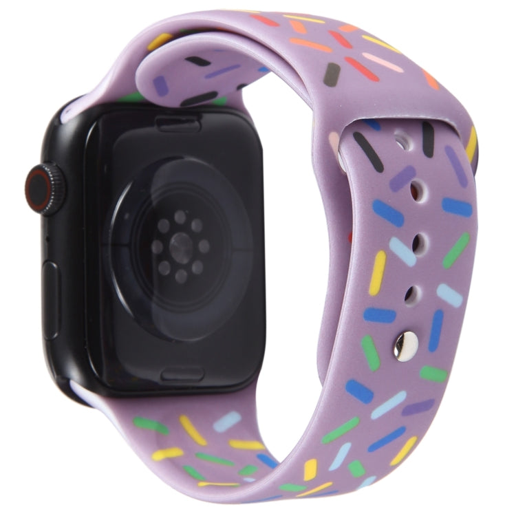 Rainbow Raindrops Silicone Watch Band For Apple Watch 4 40mm(Light Purple) - Watch Bands by PMC TechLife | Online Shopping South Africa | PMC TechLife
