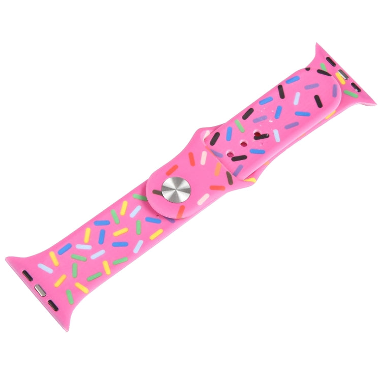 Rainbow Raindrops Silicone Watch Band For Apple Watch 4 40mm(Rose Red) - Watch Bands by PMC TechLife | Online Shopping South Africa | PMC TechLife