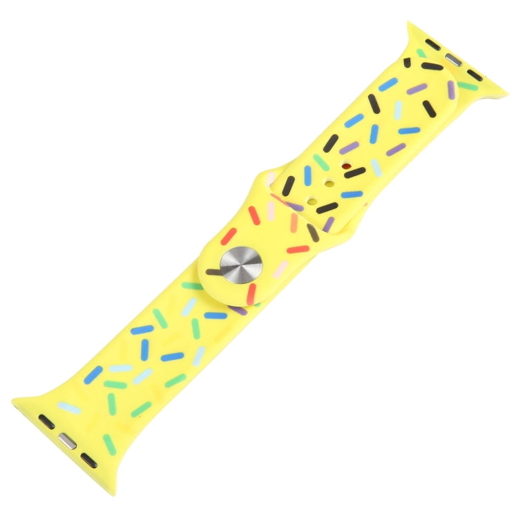 Rainbow Raindrops Silicone Watch Band For Apple Watch 3 38mm(Yellow) - Watch Bands by PMC TechLife | Online Shopping South Africa | PMC TechLife
