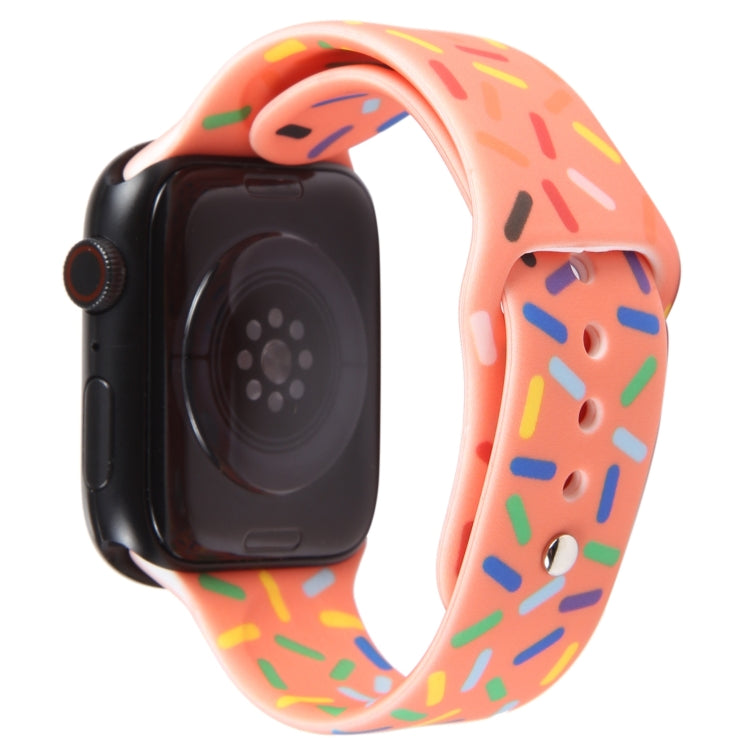 Rainbow Raindrops Silicone Watch Band For Apple Watch 3 38mm(Orange) - Watch Bands by PMC TechLife | Online Shopping South Africa | PMC TechLife