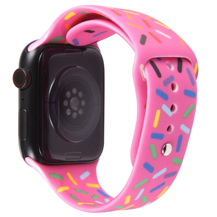 Rainbow Raindrops Silicone Watch Band For Apple Watch 3 42mm(Rose Red) - Watch Bands by PMC TechLife | Online Shopping South Africa | PMC TechLife