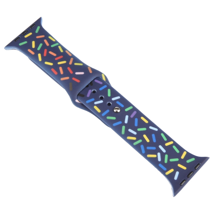 Rainbow Raindrops Silicone Watch Band For Apple Watch 2 42mm(Midnight) - Watch Bands by PMC TechLife | Online Shopping South Africa | PMC TechLife
