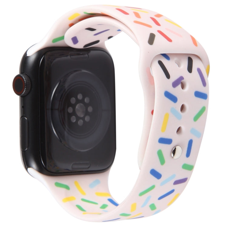 Rainbow Raindrops Silicone Watch Band For Apple Watch 38mm(Pink) - Watch Bands by PMC TechLife | Online Shopping South Africa | PMC TechLife