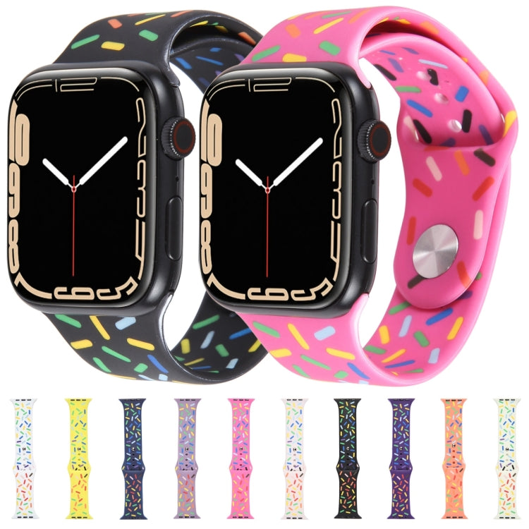 Rainbow Raindrops Silicone Watch Band For Apple Watch 4 44mm(Pink) - Watch Bands by PMC Jewellery | Online Shopping South Africa | PMC Jewellery