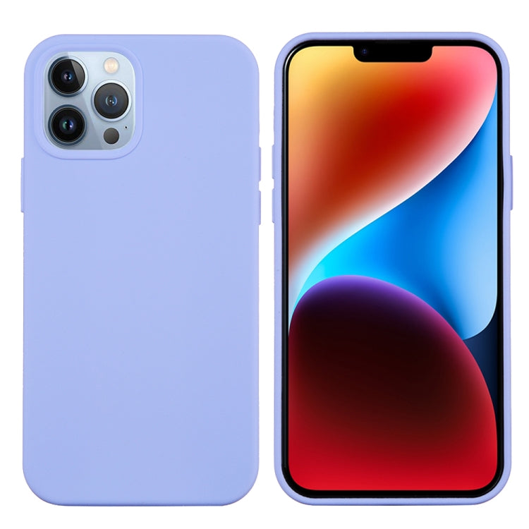 For iPhone 15 Pro Max Solid Color Silicone Phone Case(Purple) - iPhone 15 Pro Max Cases by PMC TechLife | Online Shopping South Africa | PMC TechLife