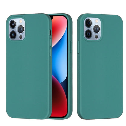 For iPhone 15 Pro Max Solid Color Silicone Phone Case(Pine Needle Green) - iPhone 15 Pro Max Cases by PMC Jewellery | Online Shopping South Africa | PMC Jewellery