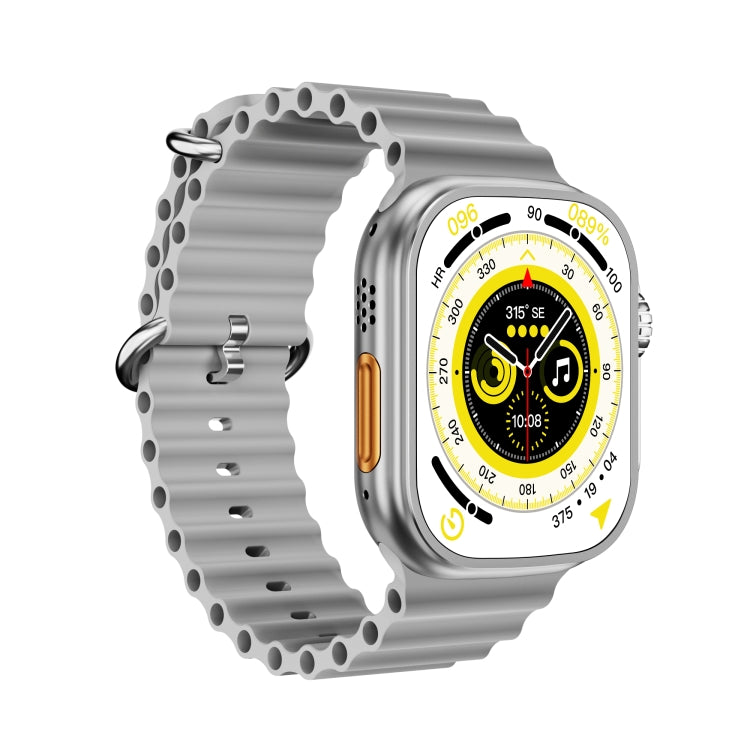 WS-E9 Ultra 2.2 inch IP67 Waterproof Metal Buckle Ocean Silicone Band Smart Watch, Support Heart Rate / NFC(Silver) - Smart Watches by PMC Jewellery | Online Shopping South Africa | PMC Jewellery