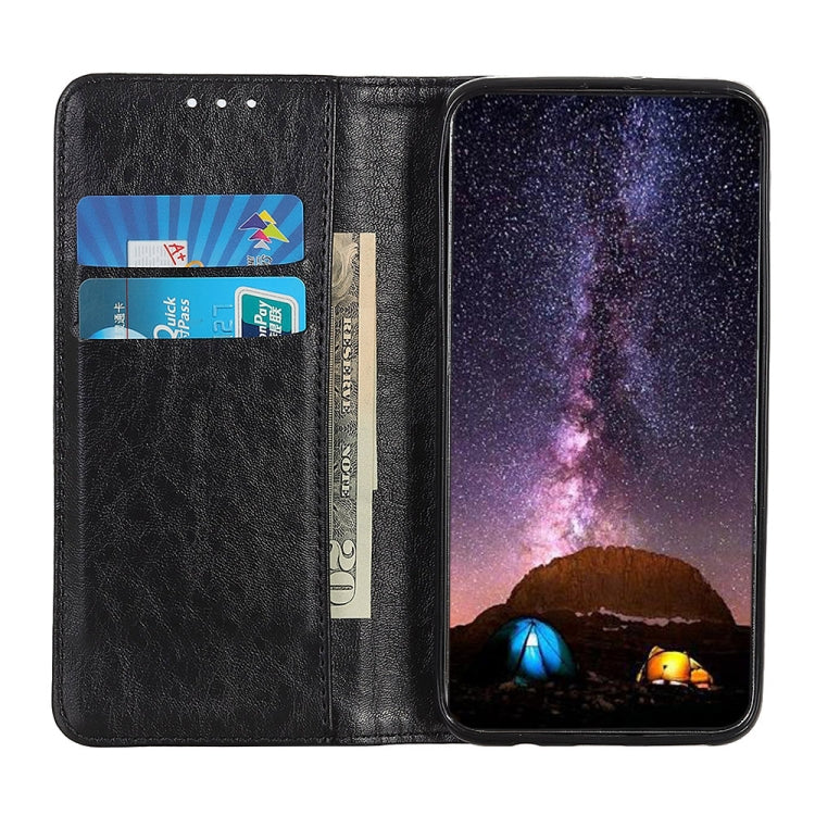 For iPhone 15 Magnetic Crazy Horse Texture Horizontal Flip Leather Phone Case(Black) - free shipping - PMC TechLife - Order now!