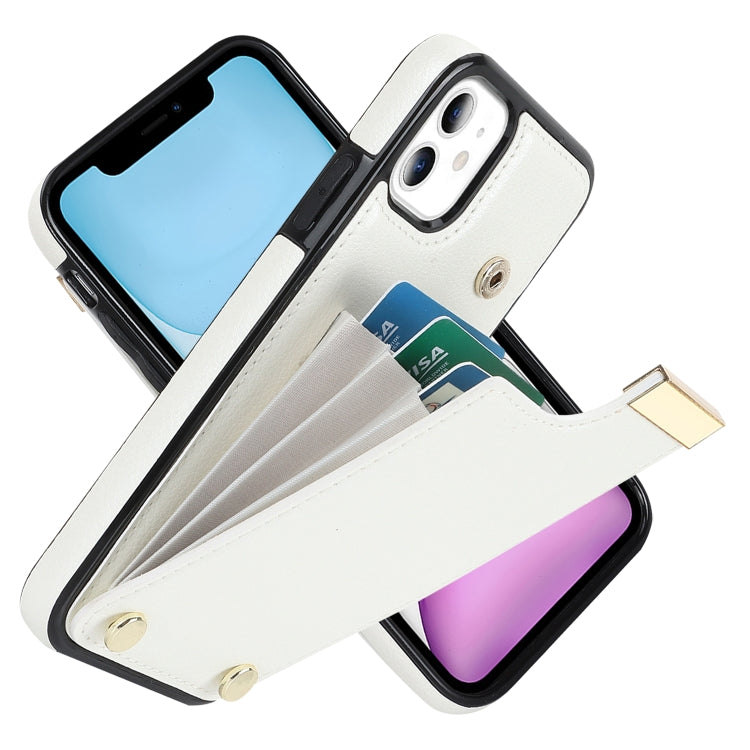 For iPhone 11 Metal Buckle Card Slots Phone Case(White) - free shipping - PMC TechLife - Order now!