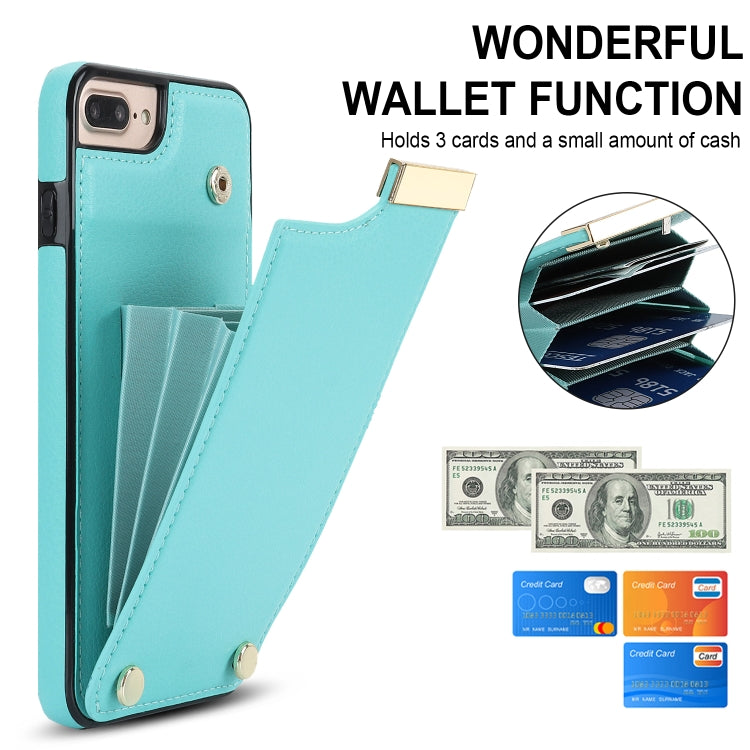 For iPhone 8 Plus / 7 Plus Metal Buckle Card Slots Phone Case(Green) - free shipping - PMC TechLife - Order now!