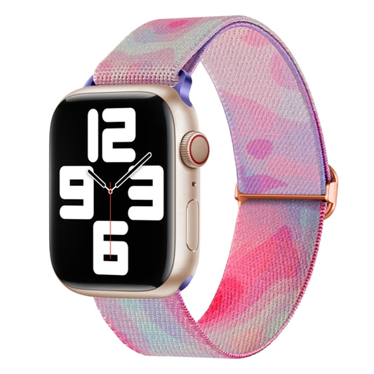 For Apple Watch Ultra 49mm Painted Pattern Nylon Replacement Watch Band(Ladder Purple Blue) - Watch Bands by PMC Jewellery | Online Shopping South Africa | PMC Jewellery