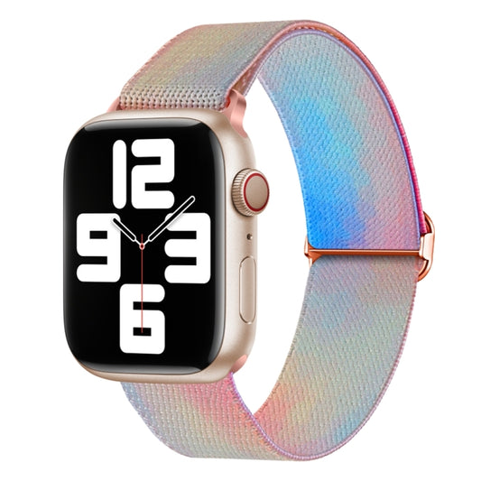 For Apple Watch 7 45mm Painted Pattern Nylon Replacement Watch Band(Symphony Aurora) - Watch Bands by PMC Jewellery | Online Shopping South Africa | PMC Jewellery