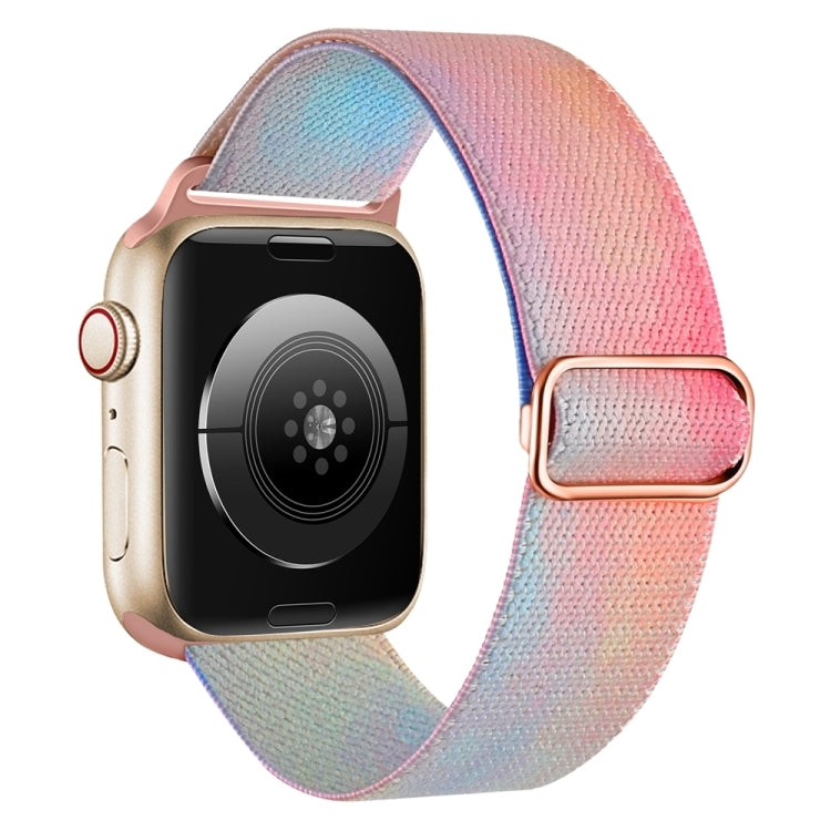 For Apple Watch 9 41mm Painted Pattern Nylon Replacement Watch Band(Symphony Aurora) - Watch Bands by PMC TechLife | Online Shopping South Africa | PMC TechLife