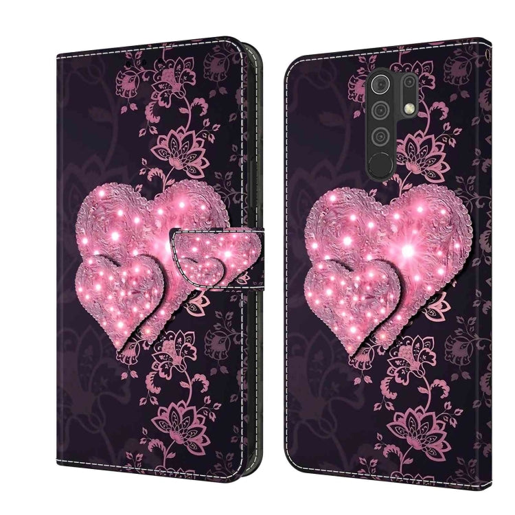 For Xiaomi Redmi 9 Crystal 3D Shockproof Protective Leather Phone Case(Lace Love) - free shipping - PMC TechLife - Order now!