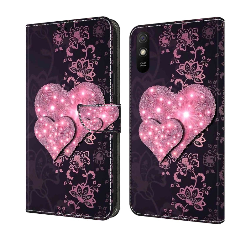 For Xiaomi Redmi 9A Crystal 3D Shockproof Protective Leather Phone Case(Lace Love) - free shipping - PMC TechLife - Order now!