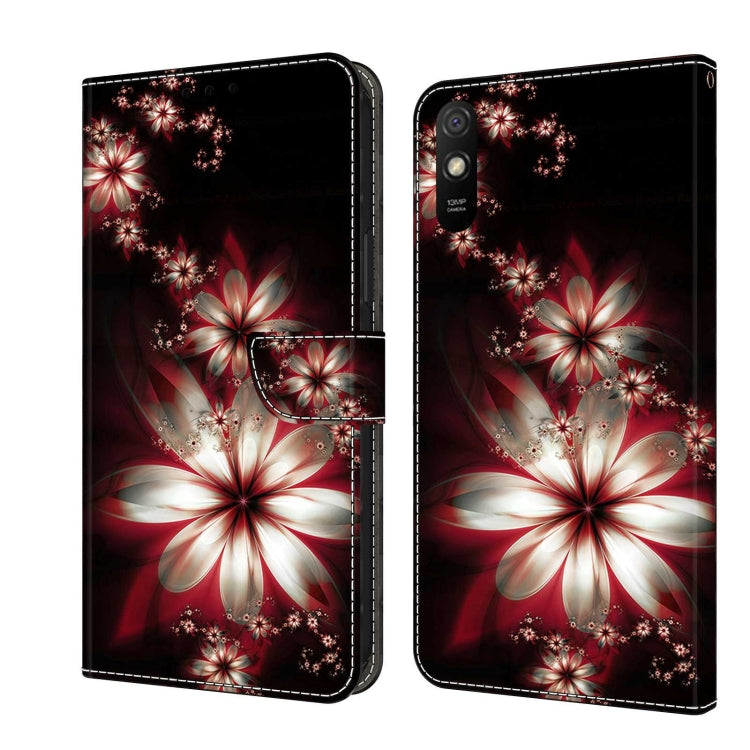 For Xiaomi Redmi 9A Crystal 3D Shockproof Protective Leather Phone Case(Fantastic Flower) - free shipping - PMC TechLife - Order now!