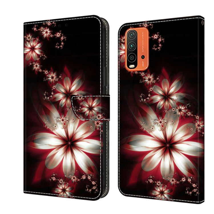 For Xiaomi Redmi 9T Crystal 3D Shockproof Protective Leather Phone Case(Fantastic Flower) - Xiaomi Cases by PMC Jewellery | Online Shopping South Africa | PMC Jewellery