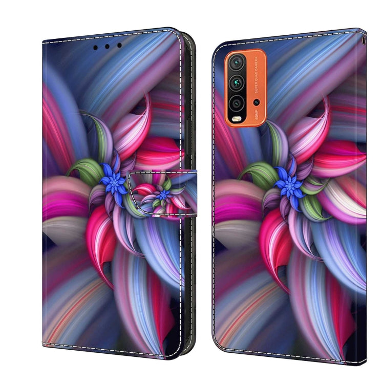 For Xiaomi Redmi 9T Crystal 3D Shockproof Protective Leather Phone Case(Colorful Flower) - Xiaomi Cases by PMC Jewellery | Online Shopping South Africa | PMC Jewellery