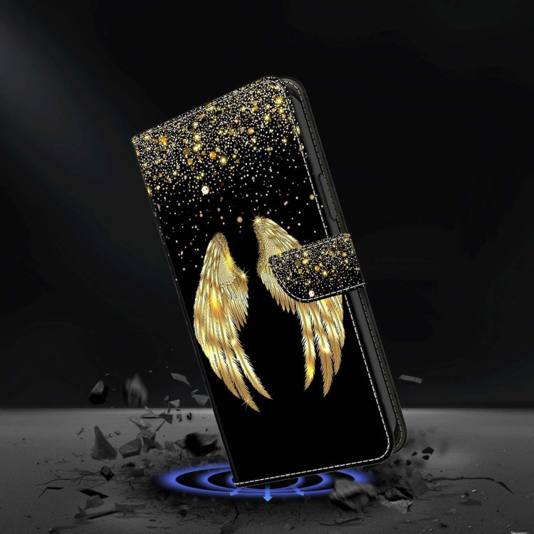 For Xiaomi Redmi 10C Crystal 3D Shockproof Protective Leather Phone Case(Golden Wings) - Xiaomi Cases by PMC Jewellery | Online Shopping South Africa | PMC Jewellery