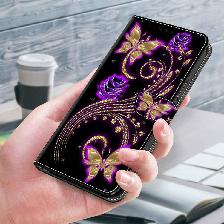 For Xiaomi Redmi Note 8 Pro Crystal 3D Shockproof Protective Leather Phone Case(Purple Flower Butterfly) - free shipping - PMC TechLife - Order now!