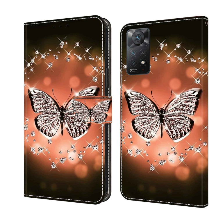 For Xiaomi Redmi Note 11 Pro 5G / 4G Global Crystal 3D Shockproof Protective Leather Phone Case(Crystal Butterfly) - Xiaomi Cases by PMC Jewellery | Online Shopping South Africa | PMC Jewellery