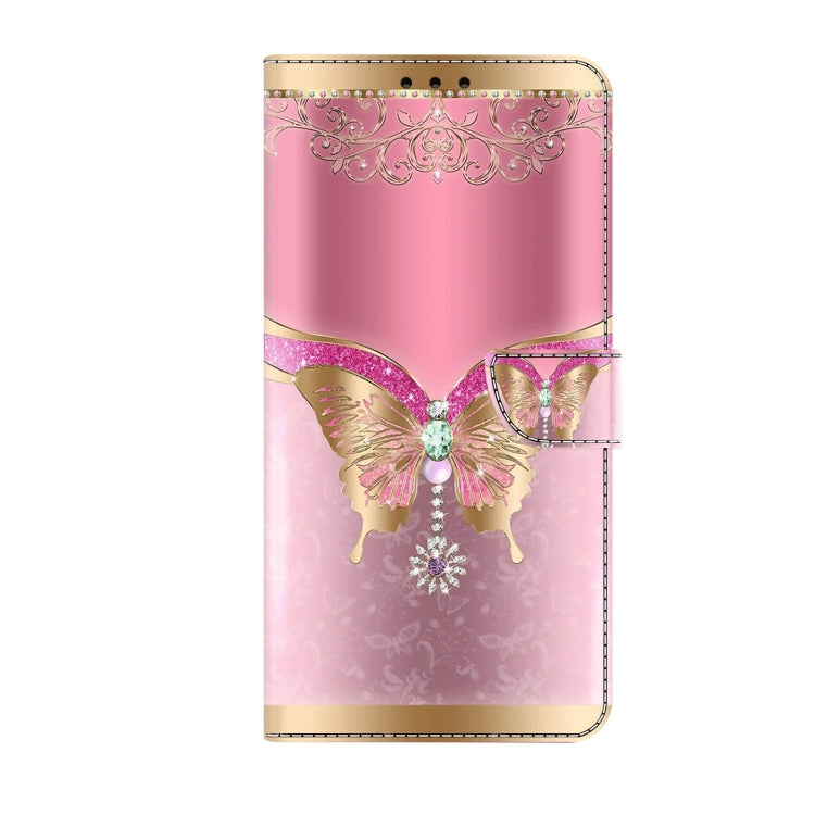 For Xiaomi Redmi Note 12 Pro Global Crystal 3D Shockproof Protective Leather Phone Case(Pink Bottom Butterfly) - Xiaomi Cases by PMC Jewellery | Online Shopping South Africa | PMC Jewellery