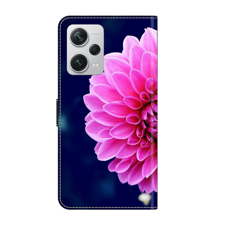For Xiaomi Redmi Note 12 Pro+ Crystal 3D Shockproof Protective Leather Phone Case(Pink Petals) - free shipping - PMC TechLife - Order now!