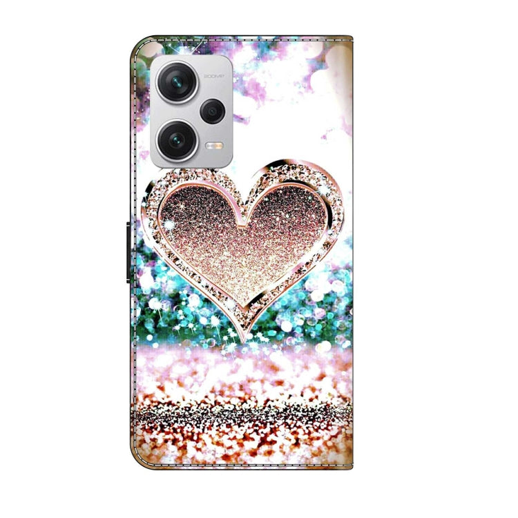 For Xiaomi Redmi Note 12 Pro+ Crystal 3D Shockproof Protective Leather Phone Case(Pink Diamond Heart) - free shipping - PMC TechLife - Order now!