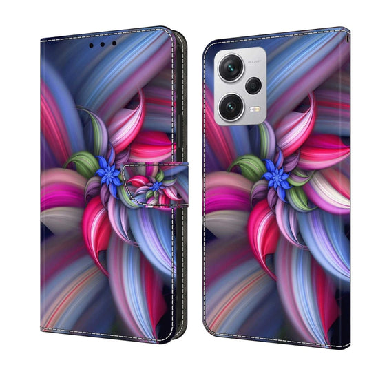 For Xiaomi Redmi Note 12 Pro+ Crystal 3D Shockproof Protective Leather Phone Case(Colorful Flower) - Xiaomi Cases by PMC Jewellery | Online Shopping South Africa | PMC Jewellery