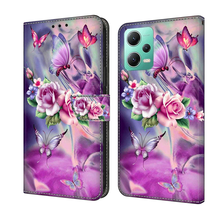 For Xiaomi Redmi Note 12 5G Global / Poco X5 Crystal 3D Shockproof Protective Leather Phone Case(Butterfly) - free shipping - PMC TechLife - Order now!