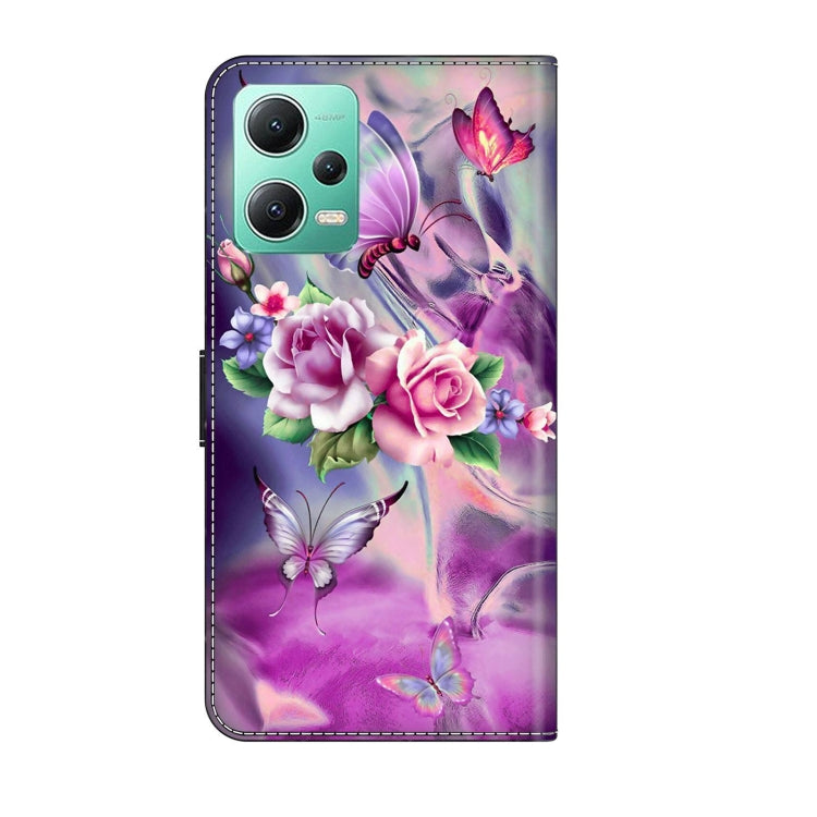 For Xiaomi Redmi Note 12 5G Global / Poco X5 Crystal 3D Shockproof Protective Leather Phone Case(Butterfly) - Xiaomi Cases by PMC Jewellery | Online Shopping South Africa | PMC Jewellery