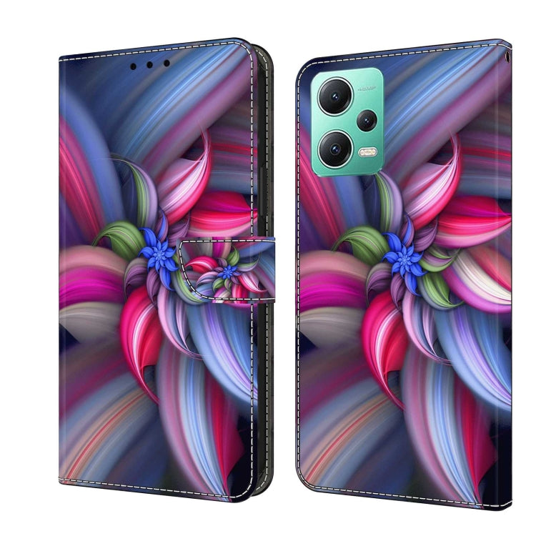 For Xiaomi Redmi Note 12 5G Global / Poco X5 Crystal 3D Shockproof Protective Leather Phone Case(Colorful Flower) - free shipping - PMC TechLife - Order now!