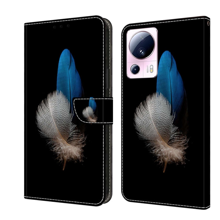 For Xiaomi 13 Lite Crystal 3D Shockproof Protective Leather Phone Case(Two Branches) - free shipping - PMC TechLife - Order now!