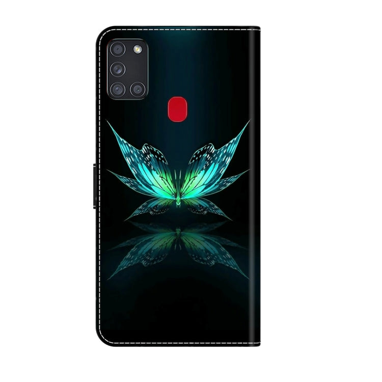 For Samsung Galaxy A21s Crystal 3D Shockproof Protective Leather Phone Case(Reflection Dutterfly) - free shipping - PMC TechLife - Order now!