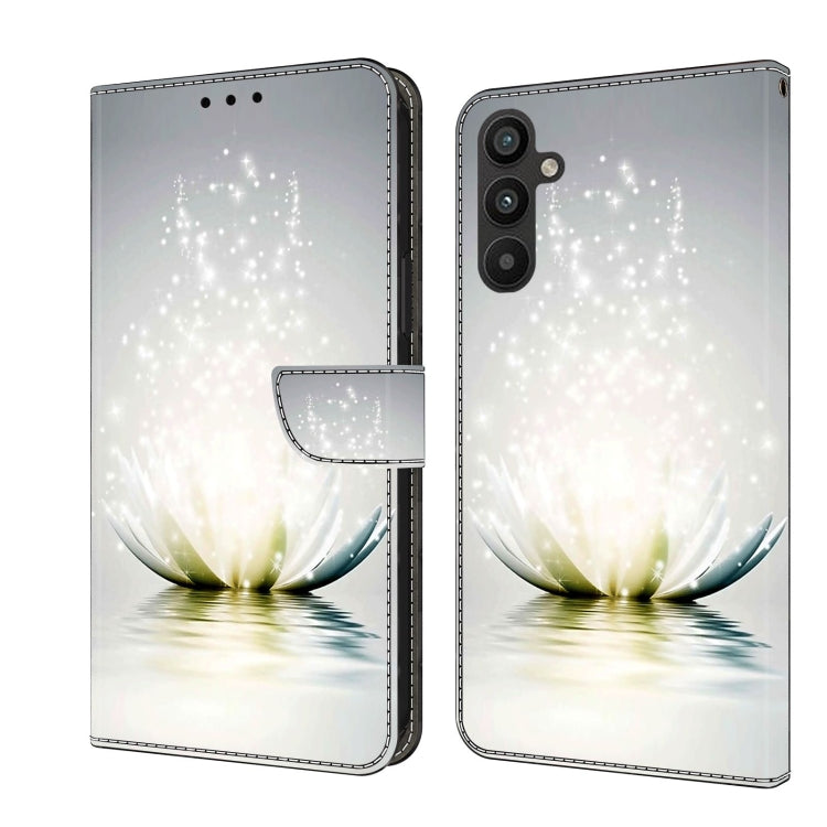 For Samsung Galaxy A34 5G Crystal 3D Shockproof Protective Leather Phone Case(Light Lotus) - free shipping - PMC TechLife - Order now!